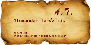 Alexander Terézia névjegykártya